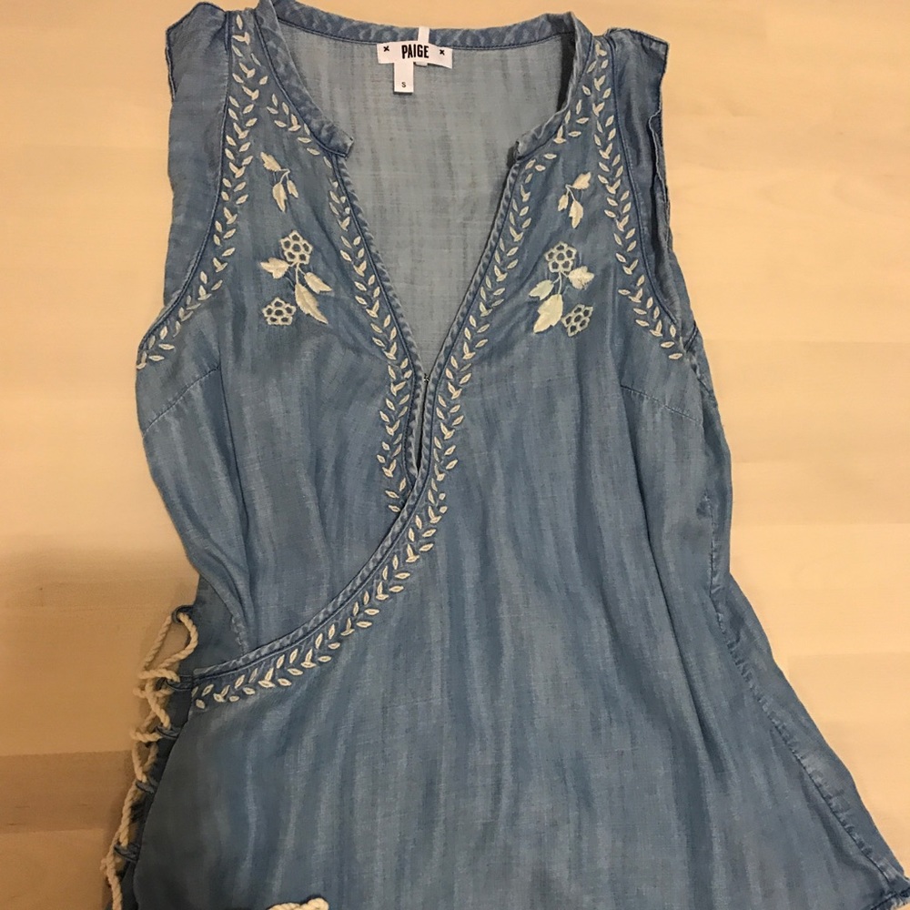 PAIGE orchard wrap Juneau Top chambray